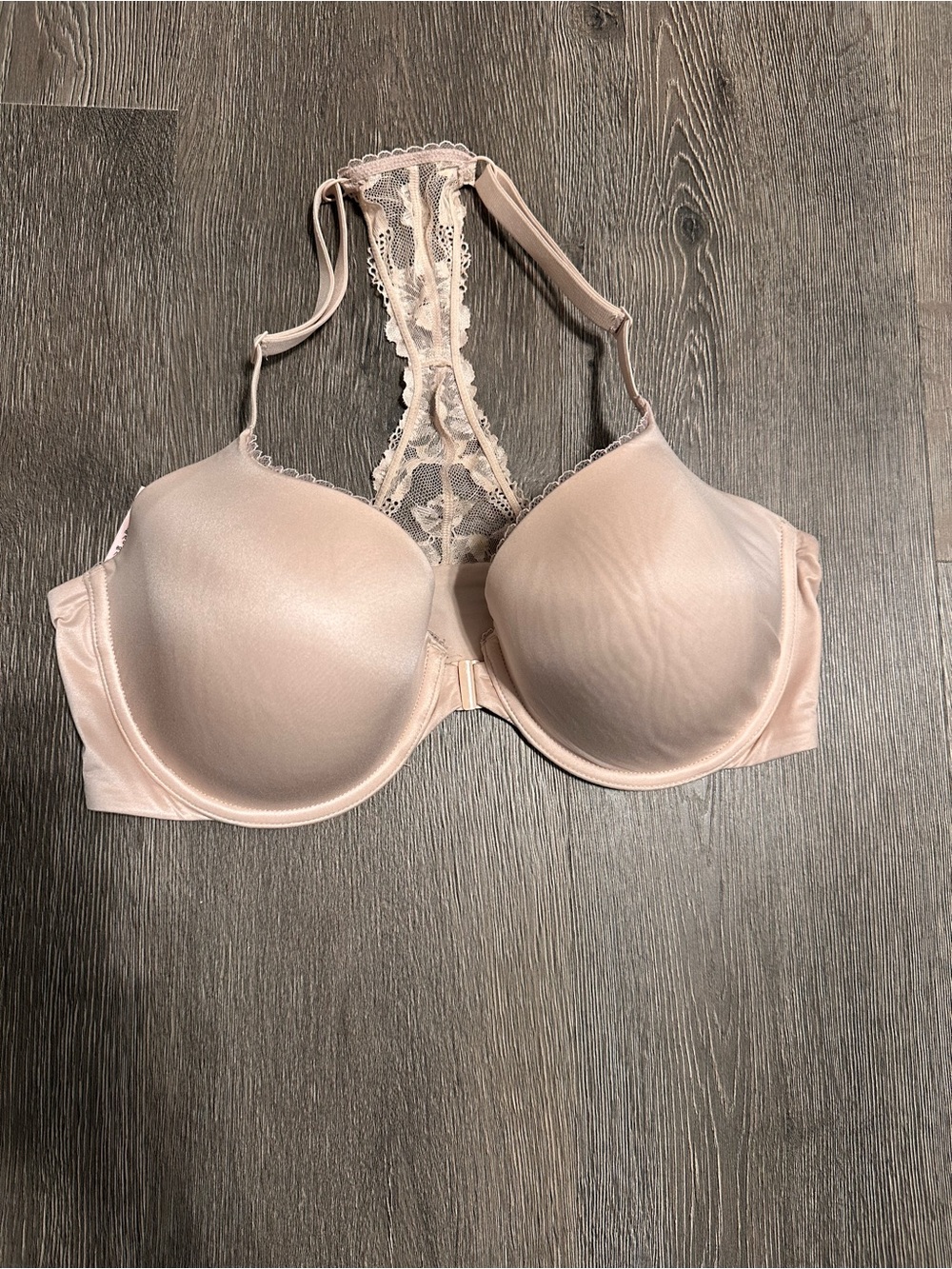 Victoria's Secret Smooth Lace Racerback Bra - Light Blush